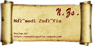 Némedi Zsófia névjegykártya