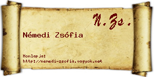 Némedi Zsófia névjegykártya